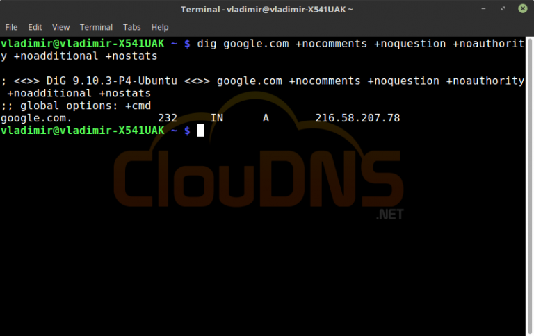 Команда dig в linux